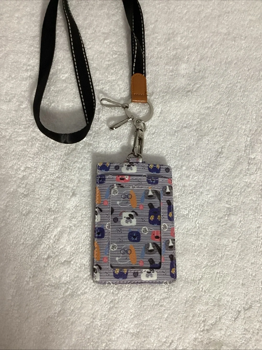 Super Cute Puppy Dog Car ID Wallet with Lanyard Keychain